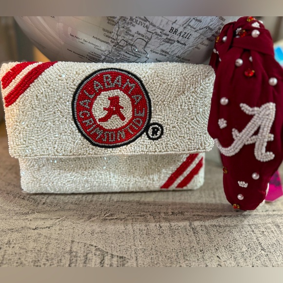 Handbags - Alabama Crimson Tide Beaded Clutch and Headband
